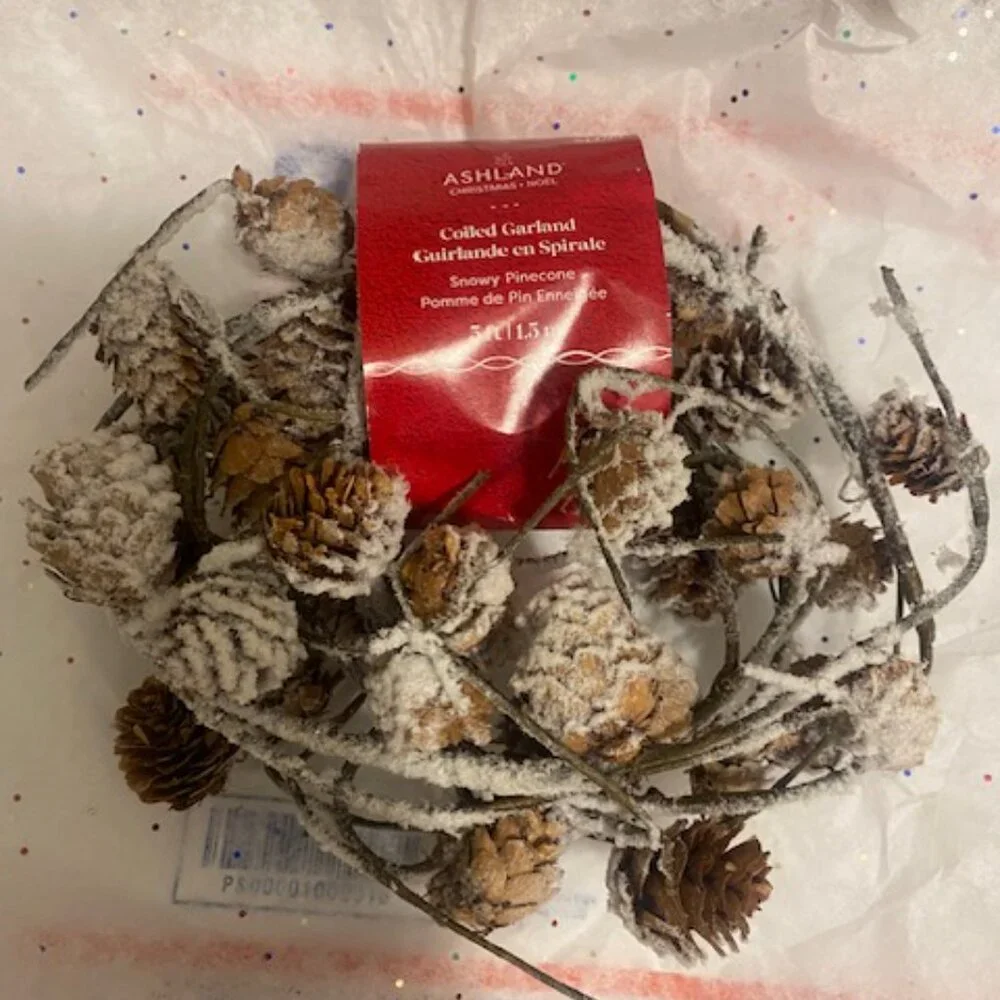 ASHLAND Christmas Snowy Pine cone coiled garland